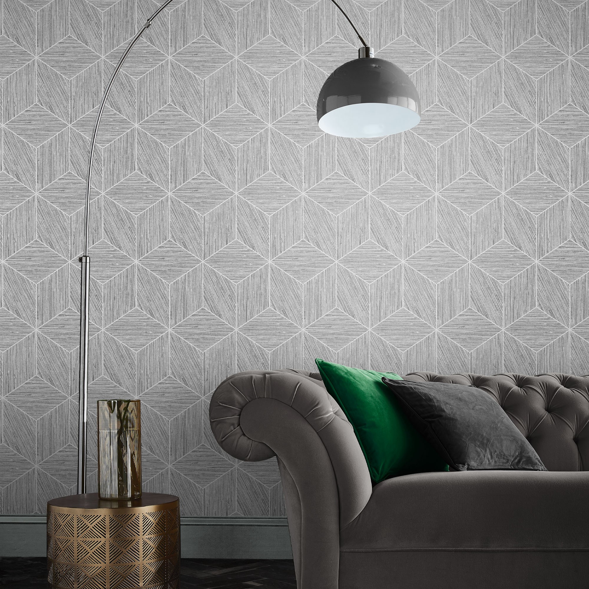 Grasscloth Geo Wallpaper 111730 By Graham Brown In Grey